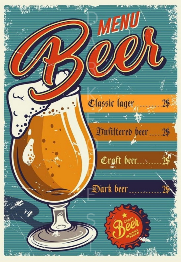 Διακοσμητικό πινακάκι τοίχου- Menu Beer- PCOF-001