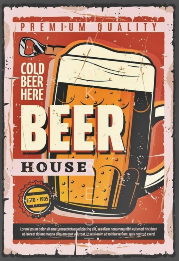 Διακοσμητικό πινακάκι τοίχου- Beer House- PCOF-015