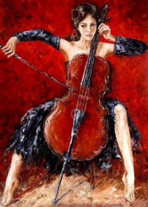 Διακοσμητικό πινακάκι τοίχου- Βιολοντσέλο- PMUS-013