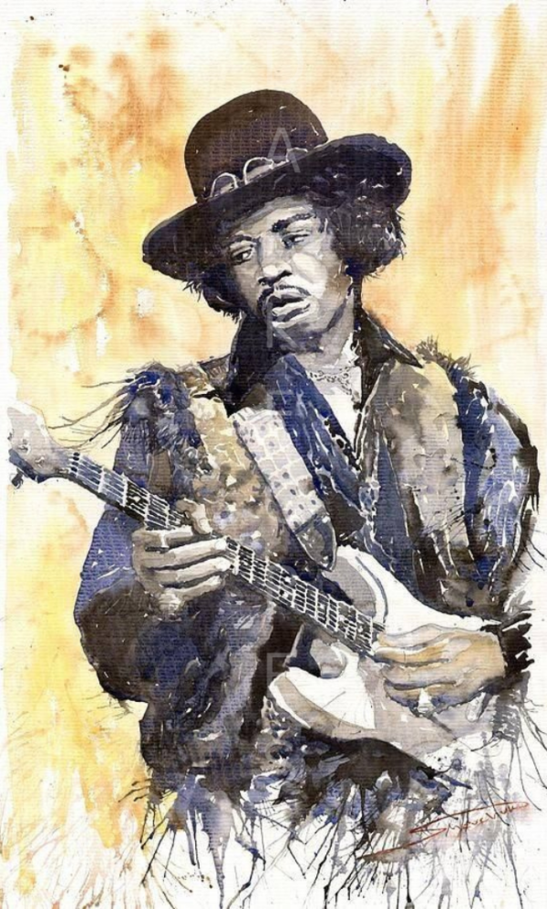 18 Διακοσμητικό πινακάκι τοίχου- Jimi Hendrix- PMUS-014