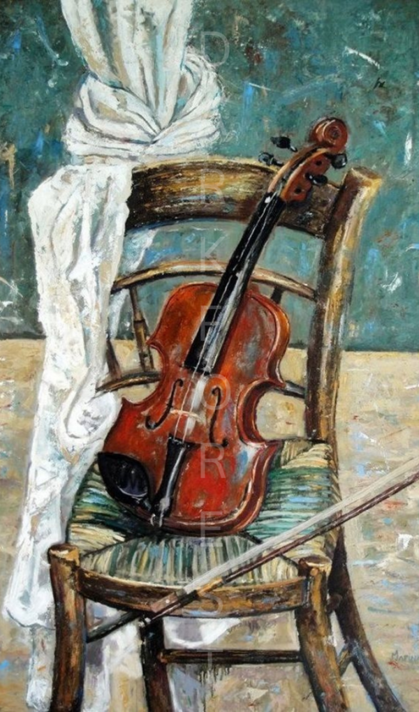 23 Διακοσμητικό πινακάκι τοίχου- Βιολί- PMUS-018