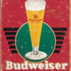 Διακοσμητικό πινακάκι τοίχου- Budweiser- PCOF-026