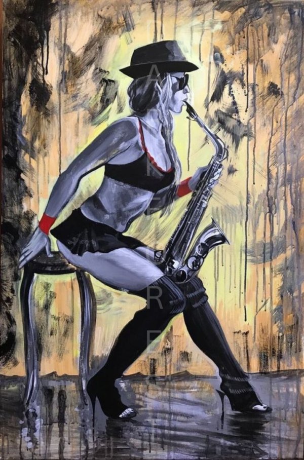 32 Διακοσμητικό πινακάκι τοίχου- Σαξόφωνο- PMUS-026