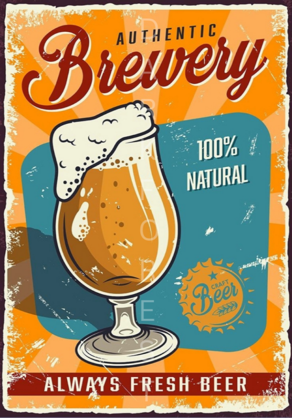 39 Διακοσμητικό πινακάκι τοίχου- brewery- PCOF-039