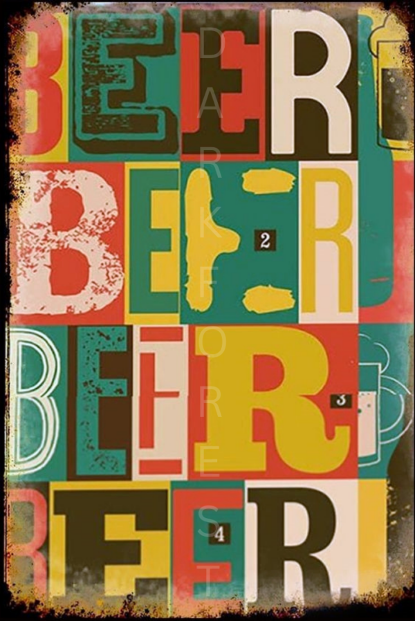 Διακοσμητικό πινακάκι τοίχου- collage beer- PCOF-040