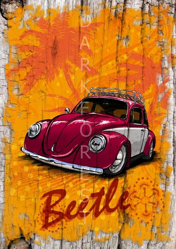 Διακοσμητικό πινακάκι τοίχου- Beetle- PCAR-020