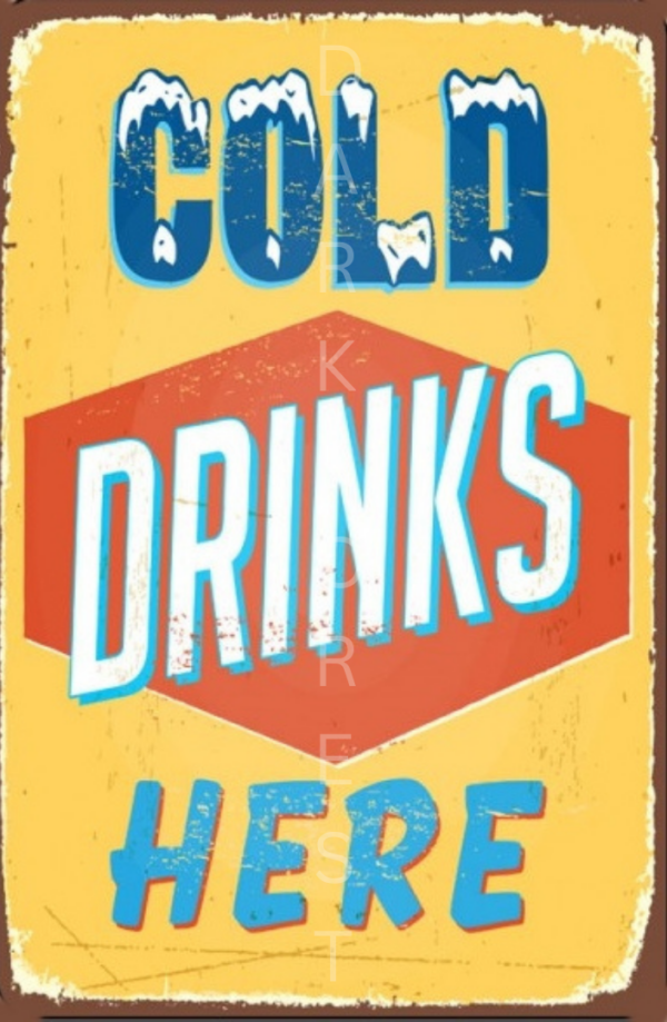 Διακοσμητικό πινακάκι τοίχου- cold drinkw here- PCOF-052