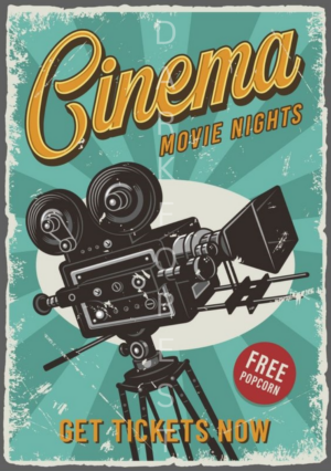 Διακοσμητικό πινακάκι τοίχου- Cinema movie nights- PCIN-066