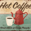 66 Διακοσμητικό πινακάκι τοίχου- hot coffee- PCOF-066