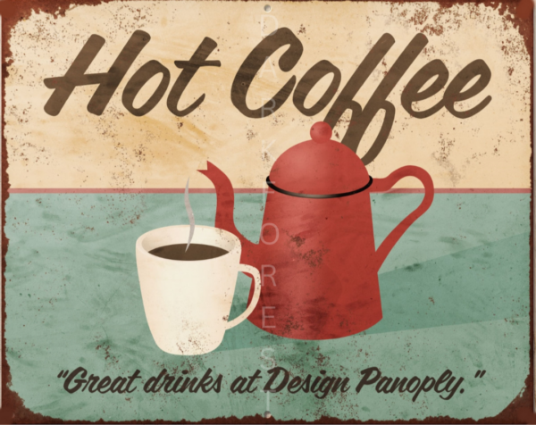 66 Διακοσμητικό πινακάκι τοίχου- hot coffee- PCOF-066