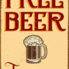 Διακοσμητικό πινακάκι τοίχου- free beer- PCOF-072