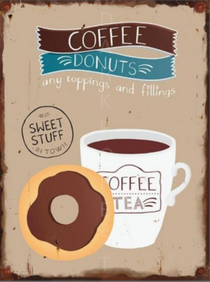 79 Διακοσμητικό πινακάκι τοίχου- coffee donuts- PCOF-079