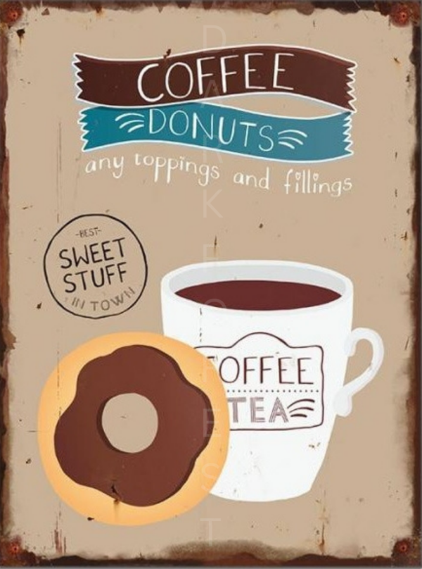 79 Διακοσμητικό πινακάκι τοίχου- coffee donuts- PCOF-079