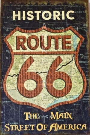 7a2b3037f11e818a0f212d66faaac8d2 Διακοσμητικό πινακάκι τοίχου- Historic Route 66- PCAR-007