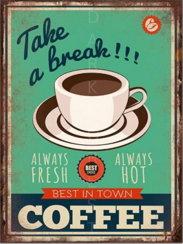 Διακοσμητικό πινακάκι τοίχου- take a break- PCOF-080