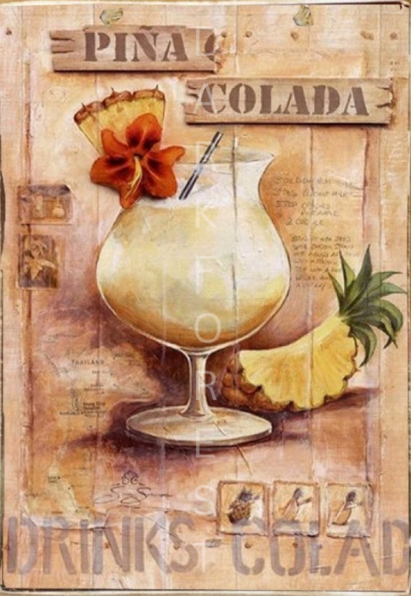 Διακοσμητικό πινακάκι τοίχου- pina colada- PCOF-083