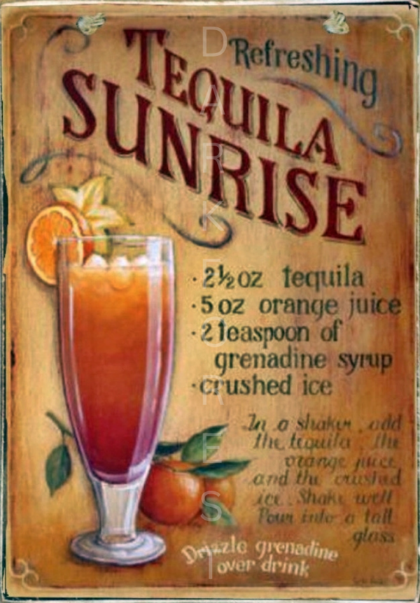 84 Διακοσμητικό πινακάκι τοίχου- Tequila sunrise- PCOF-084