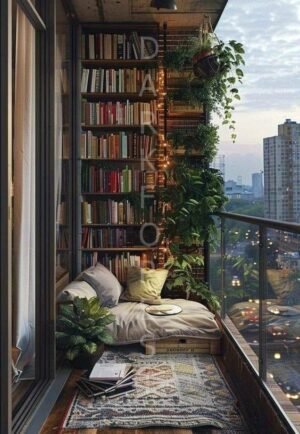 Διακοσμητικό πινακάκι τοίχου- Library- PSEA-023