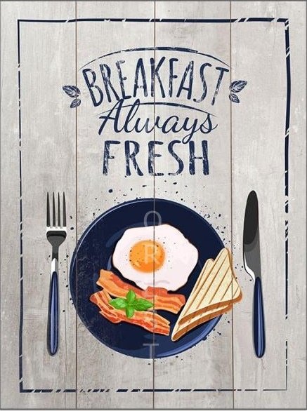 NN-711-27C Διακοσμητικό πινακάκι τοίχου- Breakfast- PKIT-070