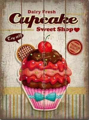 Διακοσμητικό πινακάκι τοίχου- Cupcae- PKIT-074