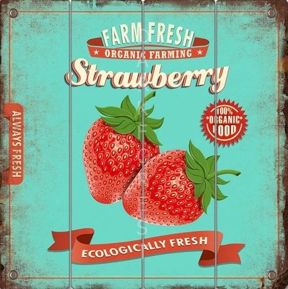 NN-751-13C Διακοσμητικό πινακάκι τοίχου- Strawberry- PKIT-076