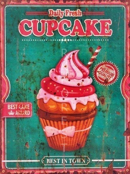 Διακοσμητικό πινακάκι τοίχου- Cupcake- PKIT-040