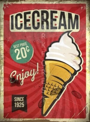 Διακοσμητικό πινακάκι τοίχου- Ice cream- PKIT-049