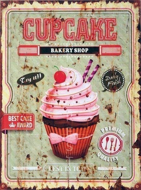 Διακοσμητικό πινακάκι τοίχου- Cupcake- PKIT-058