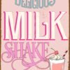 Vintage tin sign - Open sign - Raster version. Διακοσμητικό πινακάκι τοίχου- Milkshake- PKIT-064