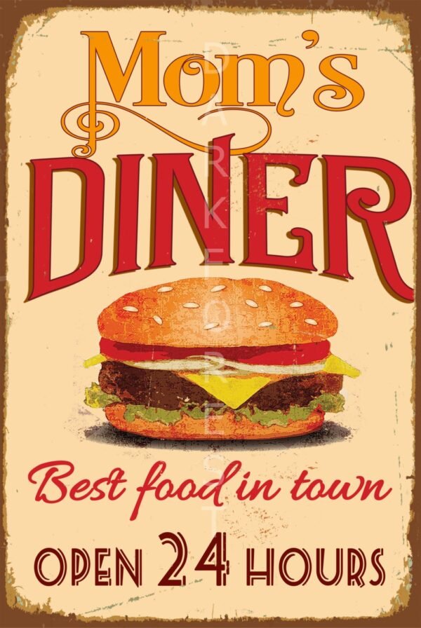 Διακοσμητικό πινακάκι τοίχου- Diner- PKIT-065