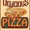 Vintage tin sign - Open sign - Raster version. Διακοσμητικό πινακάκι τοίχου- Pizza- PKIT-067