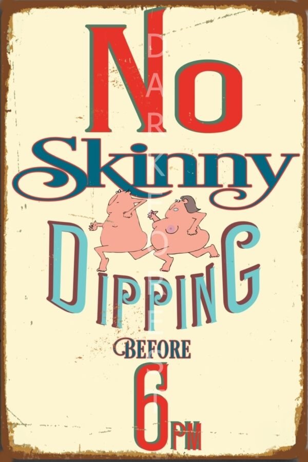 Πινακίδα σήμανσης- No skinny dipping- PQUO-080