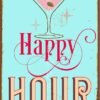 pnk-009 Διακοσμητικό πινακάκι τοίχου- Happy hour- PQUO-055