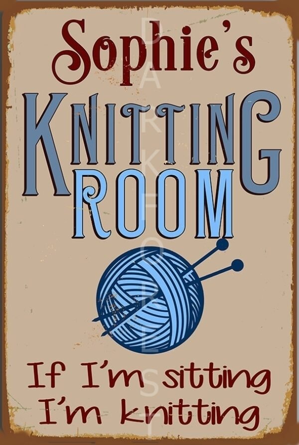 Διακοσμητικό πινακάκι τοίχου- Knitting room- PQUO-059