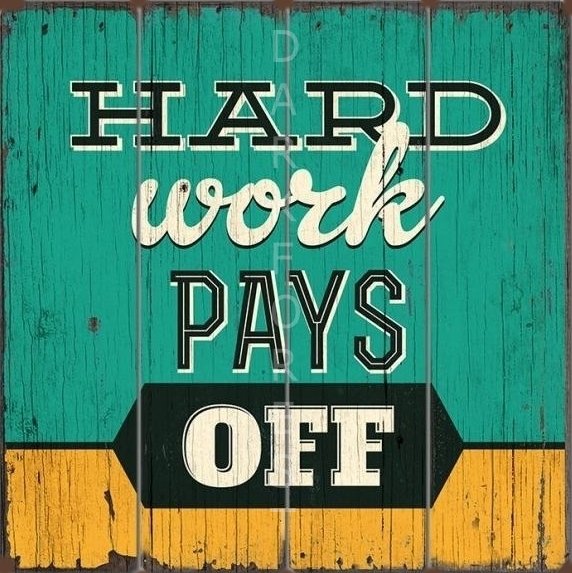 Διακοσμητικό πινακάκι τοίχου- Hard work- PQUO-026