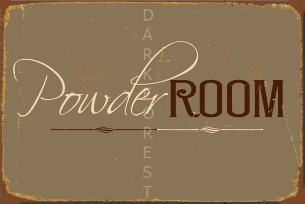 Διακοσμητικό πινακάκι τοίχου- Powder Room- PQUO-064