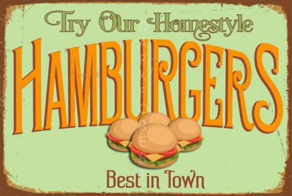 Διακοσμητικό πινακάκι τοίχου- Hamburers- PQUO-066