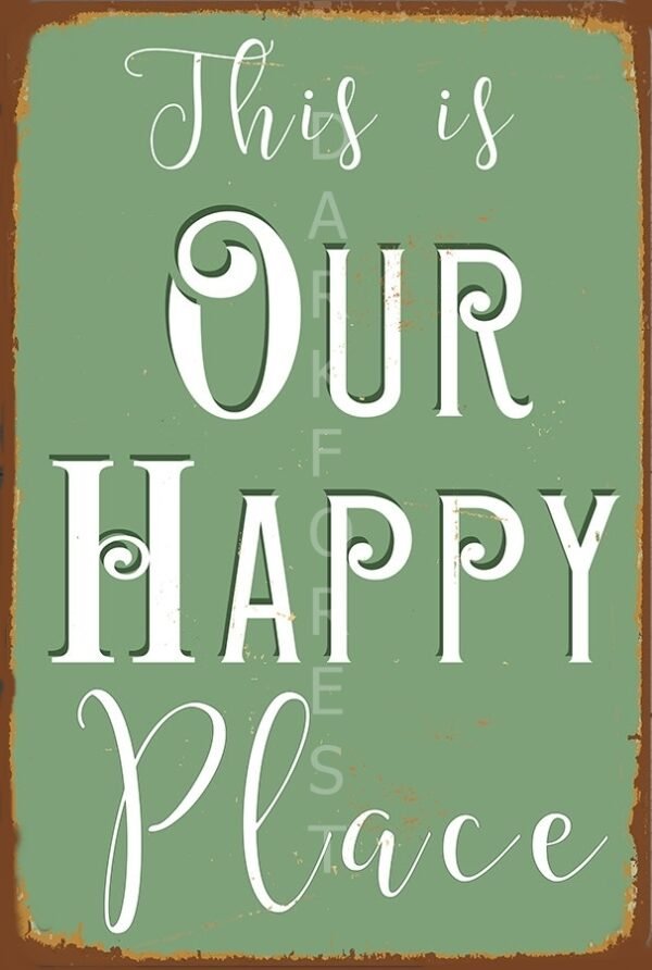 pnk-040 Διακοσμητικό πινακάκι τοίχου- Happy Place- PQUO-029