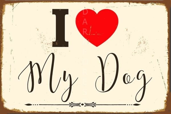 pnk-046 Διακοσμητικό πινακάκι τοίχου- I love my dog- PQUO-030