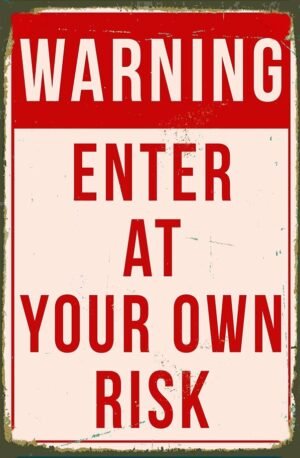 Διακοσμητικό πινακάκι τοίχου- Warning- PCOM-034