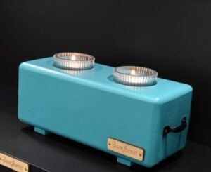 DSC_0082 Ξύλινη βάση ρεσό δύο θέσεων- Τιρκουαζ- LKR2-TIRA