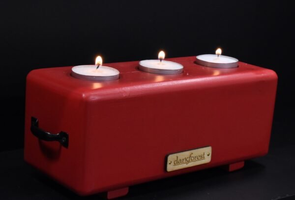 DSC_0085 Ξύλινη βάση ρεσό τριών θέσεων- Κόκκινο- LKR3-REDA