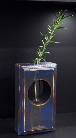 Ορθογώνιος καλλιεργητής με γεωμετρικά σχέδια- Μπλέ Σκούρο- OKA-BLDP