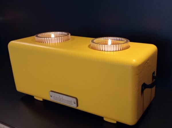 Ξύλινη βάση ρεσό δύο θέσεων - κιτρινο-LKR4-KIT