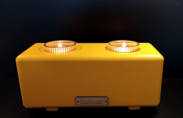 Ξύλινη βάση ρεσό δύο θέσεων - κιτρινο-LKR4-KIT