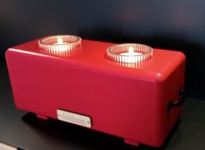 Ξύλινη βάση ρεσό δύο θέσεων-κοκκινο-LKR6-KOK